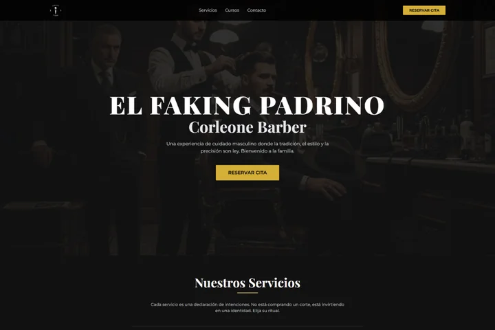 Sitio web de Corleone Barber, barbería en Montevideo